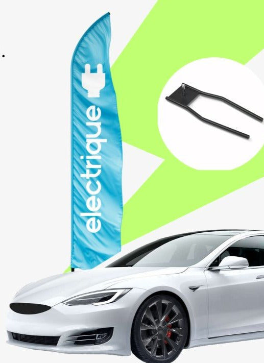 Boostez les Ventes de Voitures Électriques: Les 4 avantages du marketing outdoor par le drapeau publicitaire
