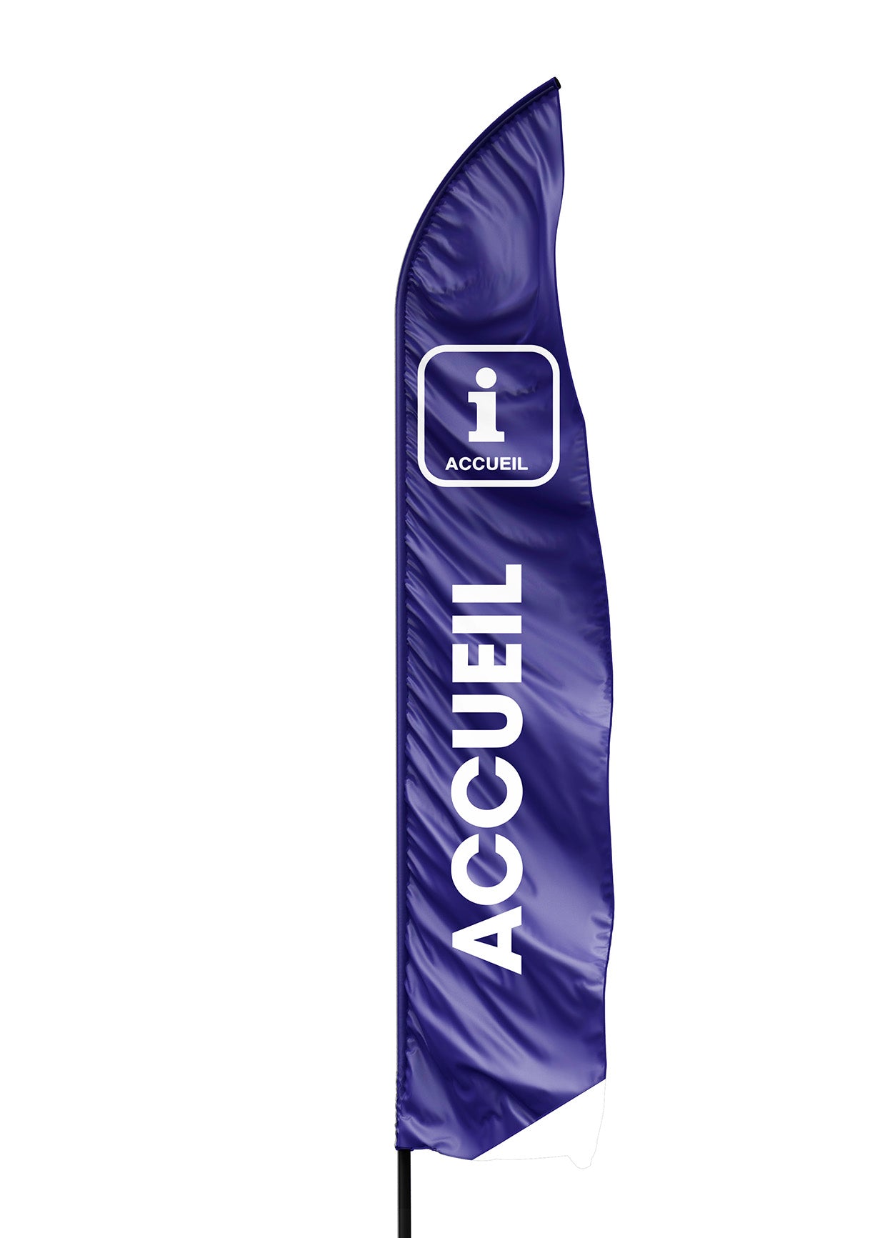 VOILE SEULE pour drapeau signalétique accueil forme aile