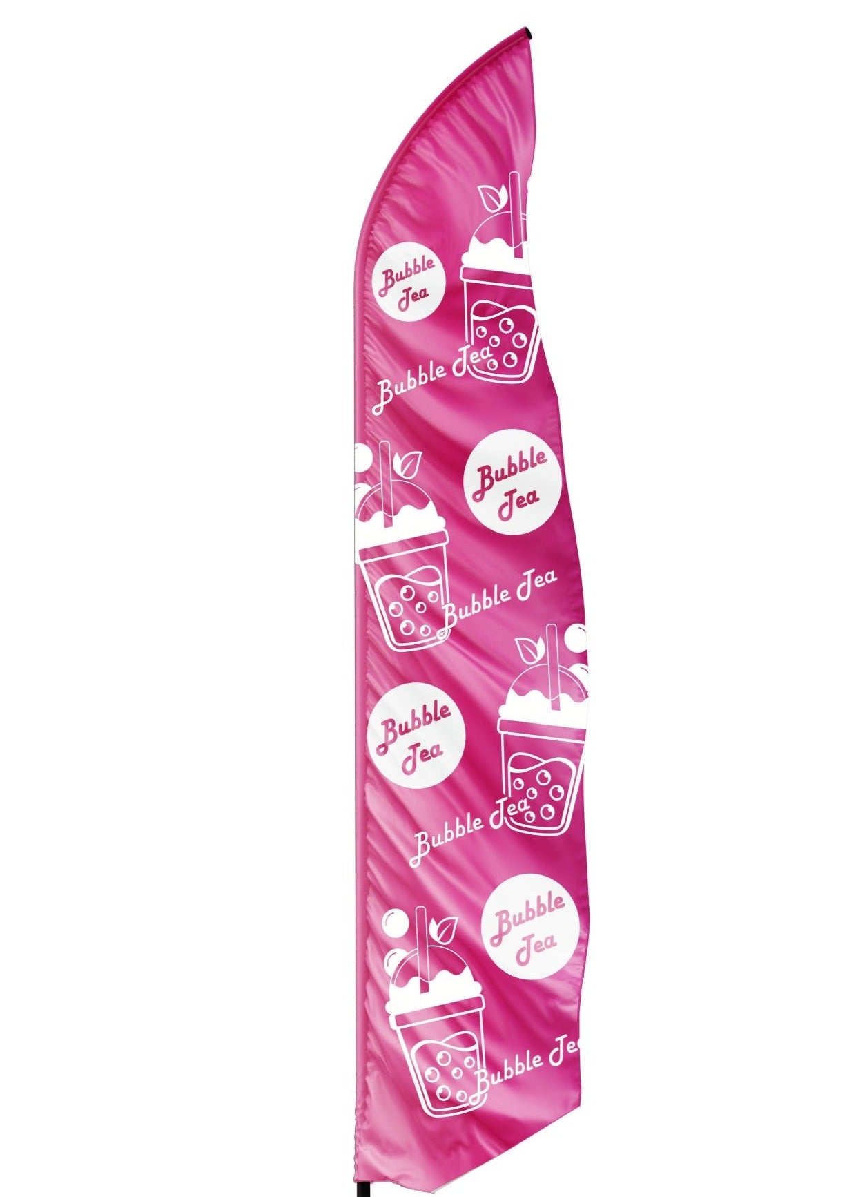 Drapeau oriflamme publicitaire BUBBLE TEA ROSE