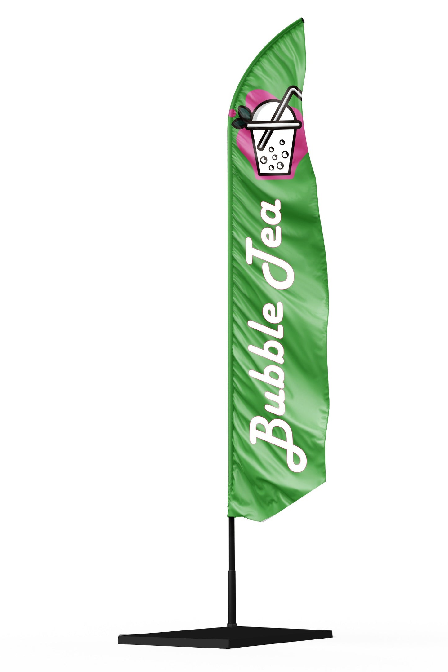Drapeau oriflamme publicitaire BUBBLE TEA VERT