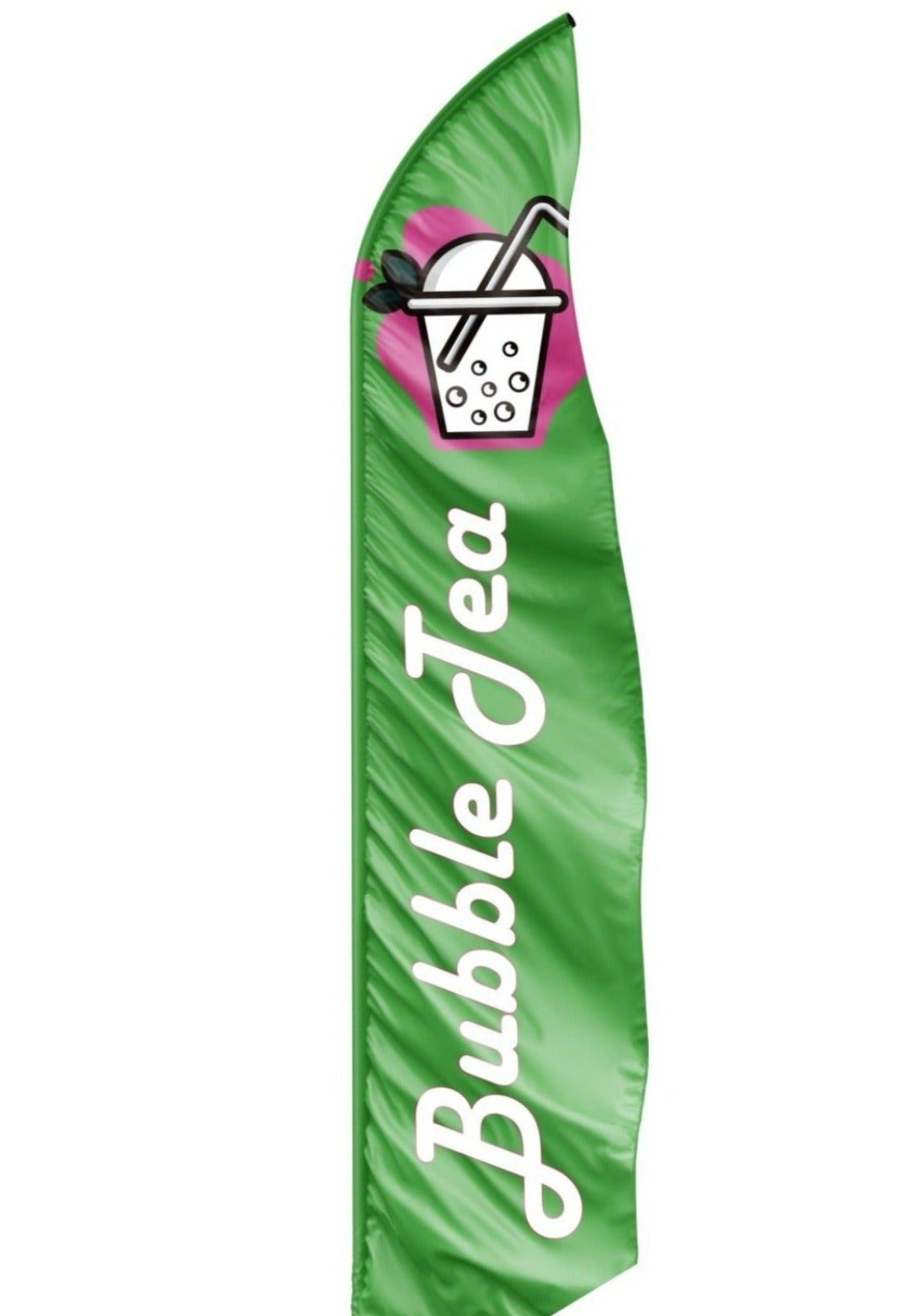Drapeau oriflamme publicitaire BUBBLE TEA VERT
