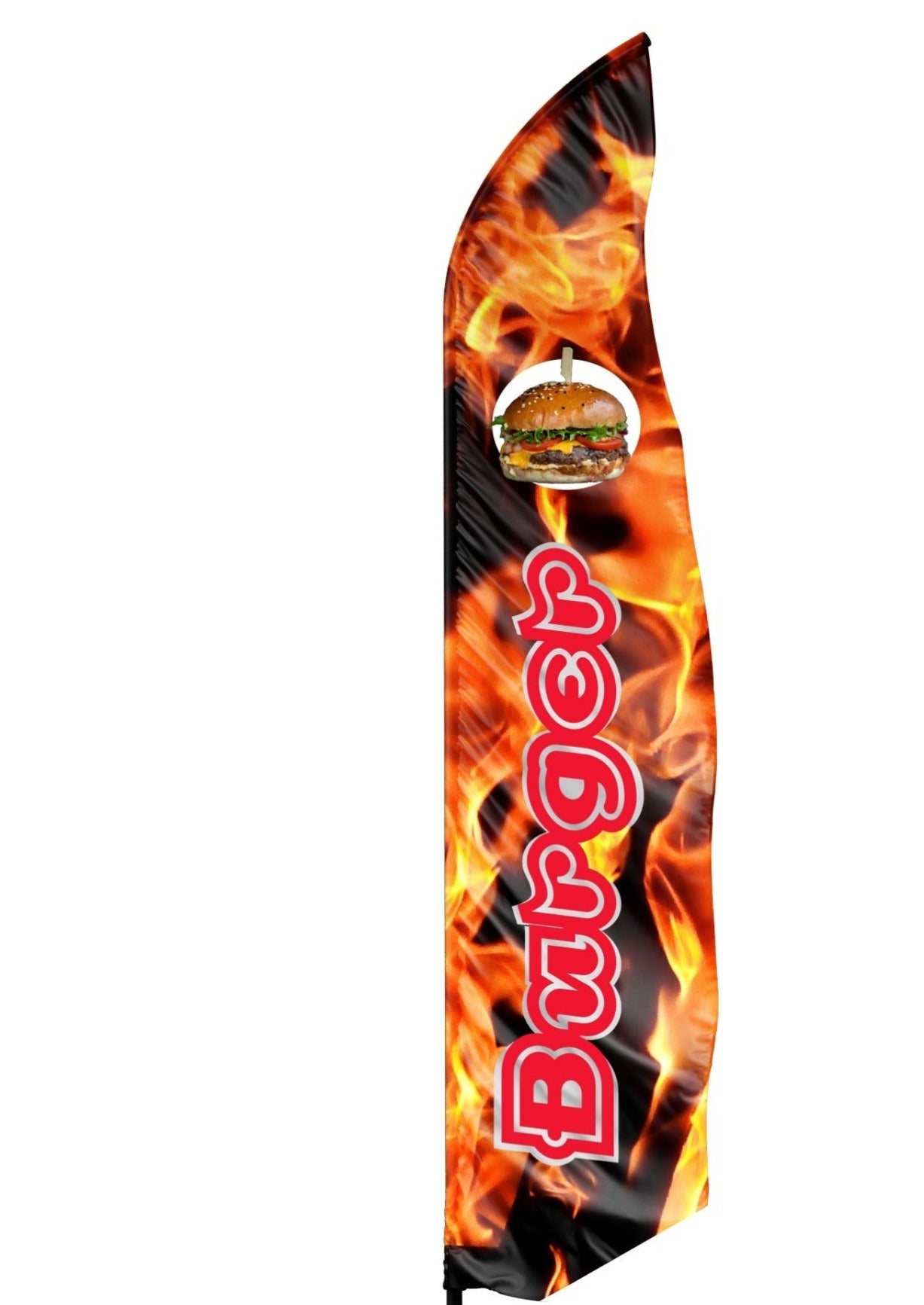 Voile seule Drapeau oriflamme BURGER forme aile