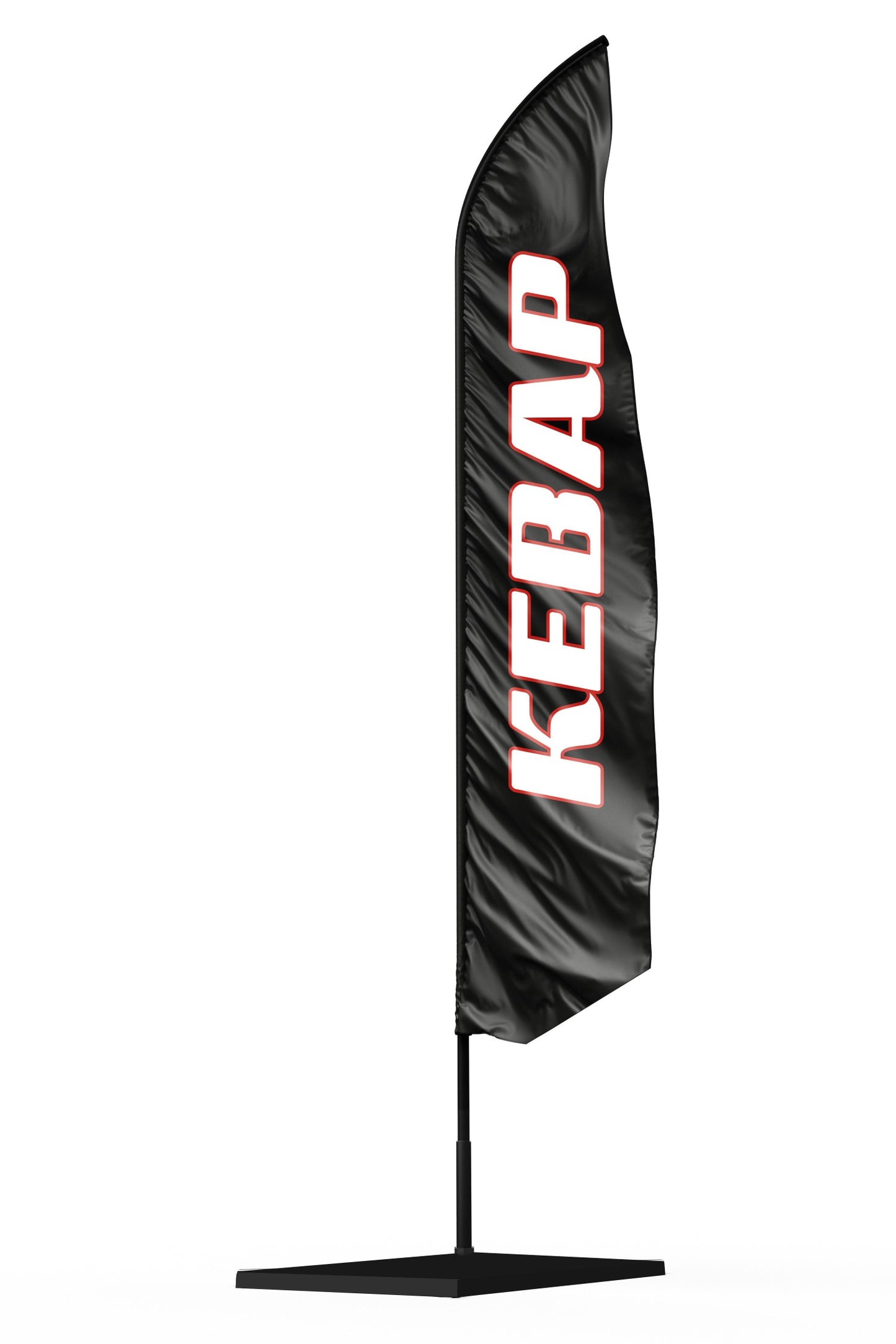 Drapeau oriflamme publicitaire KEBAP fond noir