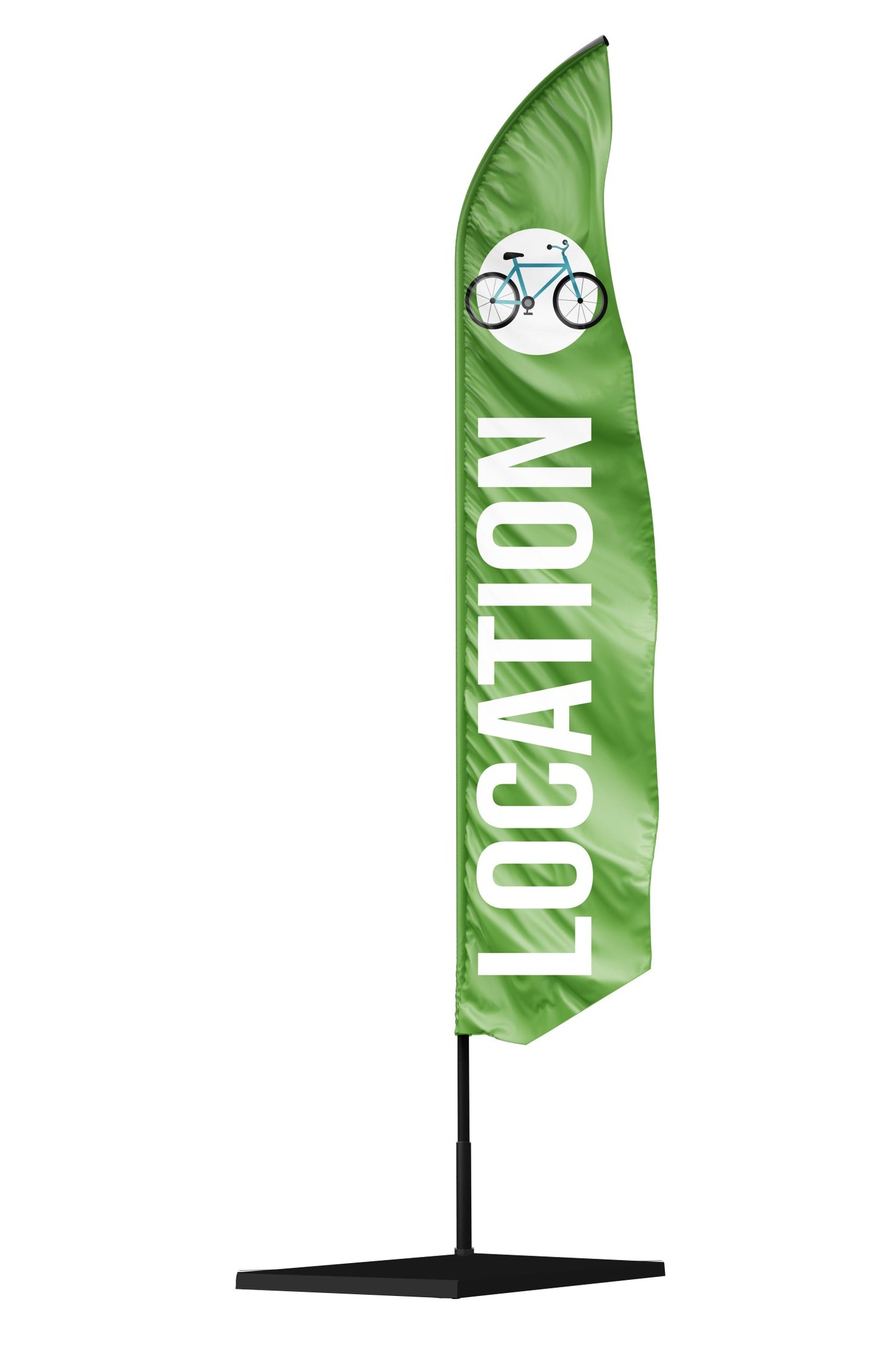 Drapeau oriflamme LOCATION DE VELO forme aile