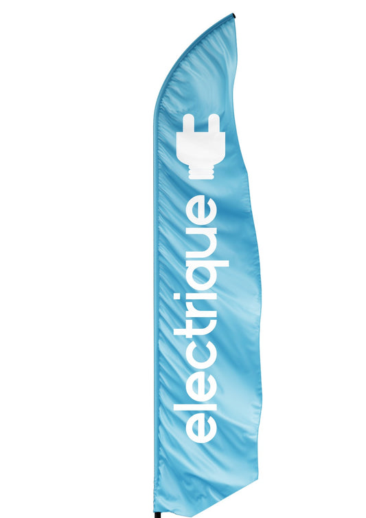Voile seule pour drapeau oriflamme publicitaire bleur avec marquage electrique
