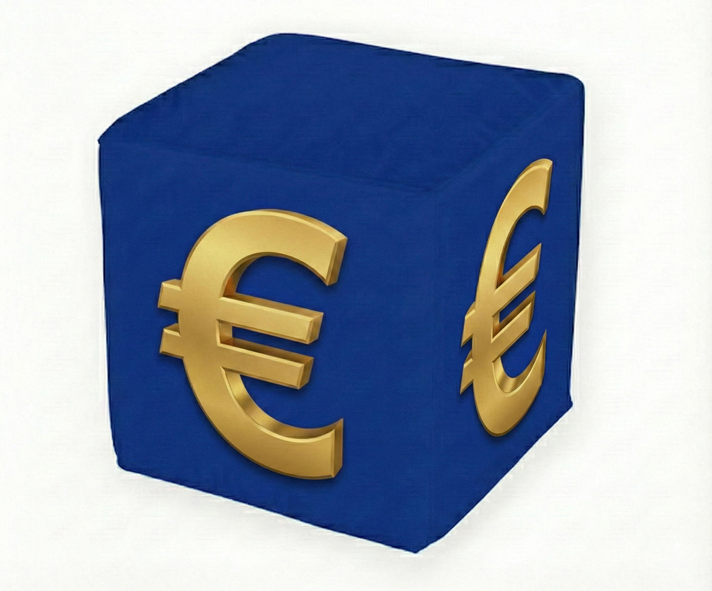 Cube publicitaire noir avec logo Euro, idéal pour les salons, conférences et événements dédiés à la finance et à l'économie européenne.
