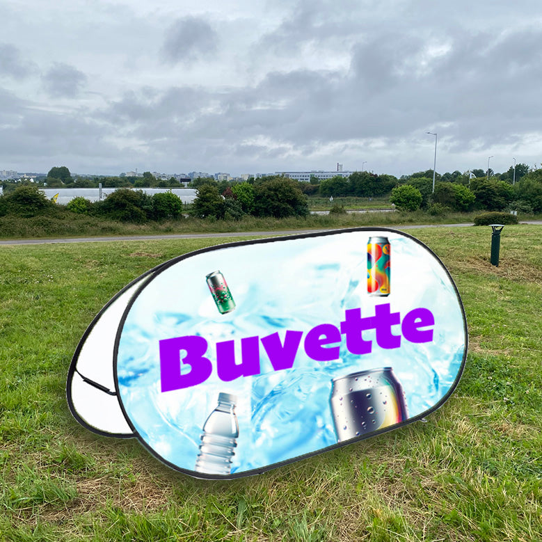 Golf banner Buvette dans un espace vert lors d'un évènement outdoor