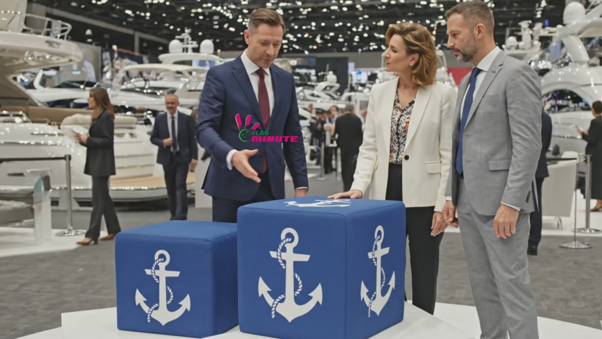 Vidéo de présentation du cube publicitaire ancre marine Flag Minute 