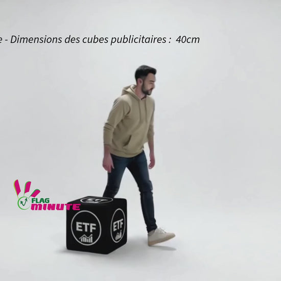 Vidéo illustratives de cubes publicitaires flag minute 