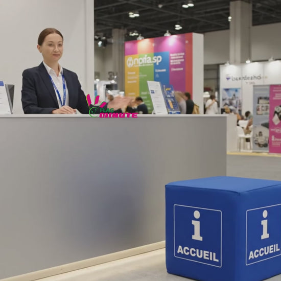 vidéo du cube publicitaire Accueil Flag Minute