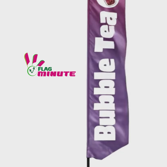 vidéo illustrative du drapeau bubble tea avec le vent 