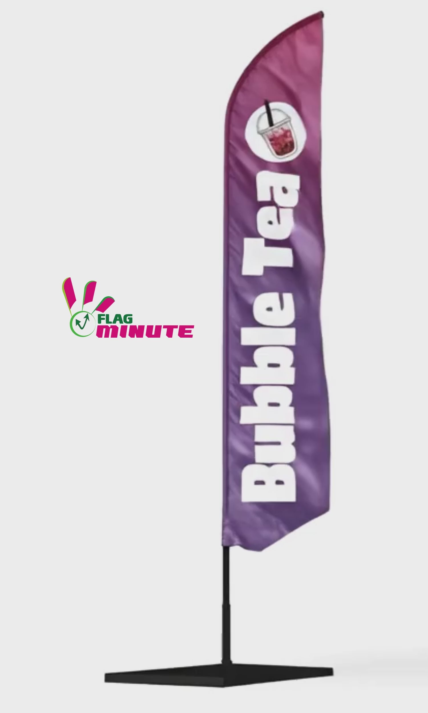 vidéo illustrative du drapeau bubble tea avec le vent 