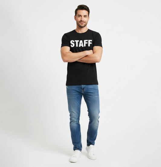 T-Shirt Noir STAFF – Identification Équipe Événement