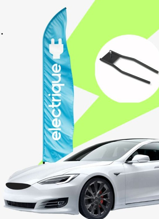Boostez la vente de vos voitures électriques avec un drapeau publicitaire 